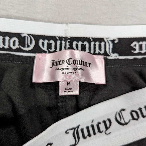 Vintage Juicy Couture Womens Size M Velour Velvet Shorts Black Y2K - Picture 7 of 12